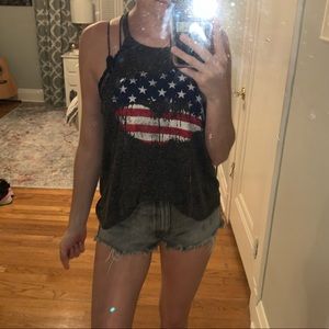 American flag 💋 graphic tank